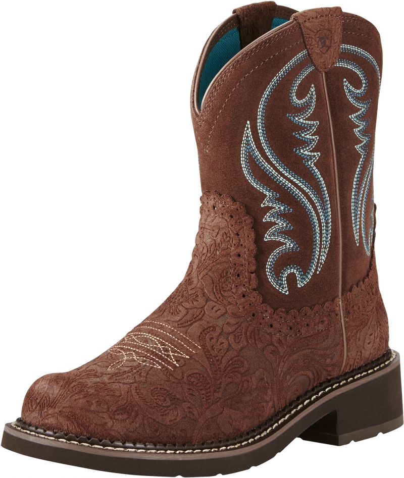 *SALE* ONLY ONE SIZE 7.5B LEFT!! Ariat Women's FATBABY Heritage Pull-On - Tooled Brown
